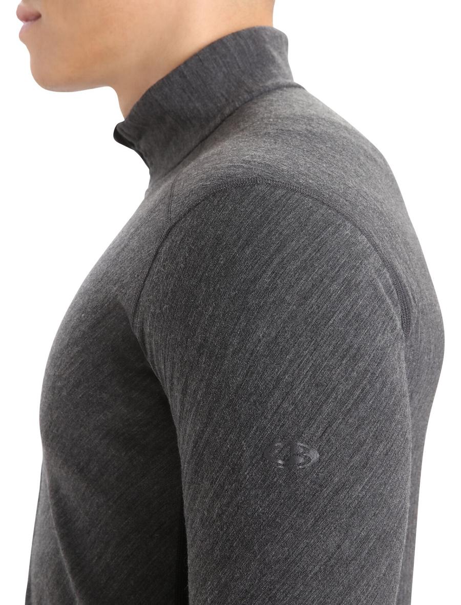 Icebreaker RealFleece™ Merino Descender Long Sleeve Zip Miesten Takki Mustat | FI 1243XYUF